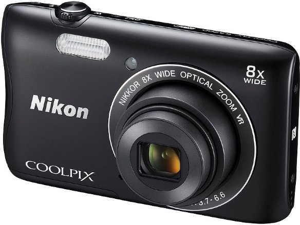 Цифровой фотоаппарат Nikon Coolpix S3700 Black  Матрица 20.1 МП (1/2.3") • Оптический зум 8x • Экран 2.7".