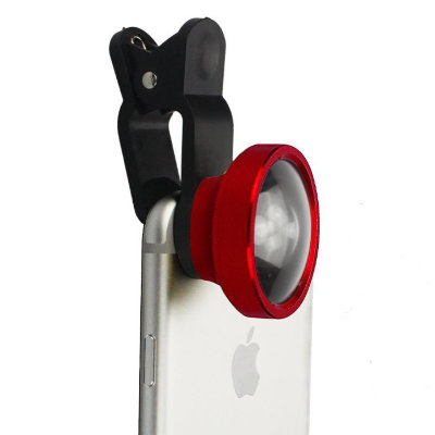 Объектив на клипсе для iPhone и других телефонов Super Wide 140º Red  Ультраширокоугольный объектив для iPhone с углом обзора 140º
Подходит для iPhone и большинства смартфонов.