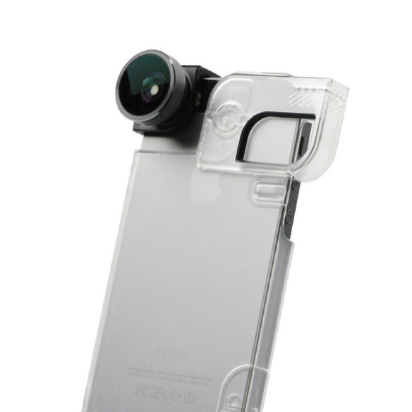 Объектив Olloclip 4-in-1 Lens Set для iPhone SE/5/SS Grey Lens / Black Clip + прозрачный чехол для iPhone  В комплекте 4 линзы от Olloclip — фишай, широкоугольная, макро с увеличением 15x и 10x, а также прозрачный чехол Ollocase для iPhone SE/5/5S.