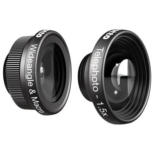Комплект объективов Manfrotto MOKLYP6-WT для чехла KLYP+ (Wideangle&amp;Macro и Telephoto 1.5x)  Комплект объективов для телефона • Совместим чехолом Manfrotto • Вес: 22 г