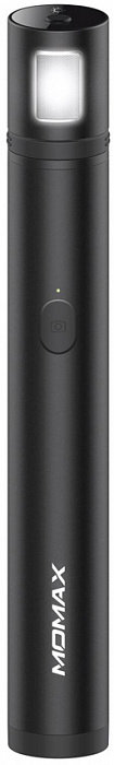 Селфи-монопод с подсветкой Momax Selfie Light KM12 Black  Bluetooth-управление затвором камеры • Отсоединяемая LED-вспышка • Два уровня яркости • Телескопическая 6-секционная трубка • Перезаряжаемый аккумулятор