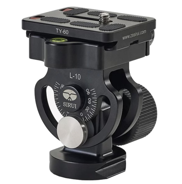 Штативная голова Sirui L-10 для монопода  Тип штативной головы Tilt Head • Основание головы плоское • Наклон 90 ° • Максимальная нагрузка 15 кг • Быстросъёмная площадка Arca Swiss • Основание штатива плоское