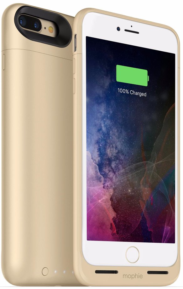 Чехол-аккумулятор Mophie Juice Pack Air 2420 mAh Gold для iPhone 8/7 Plus  Чехол-аккумулятор с беспроводной технологией зарядки и LED-индикацией заряда аккумулятора