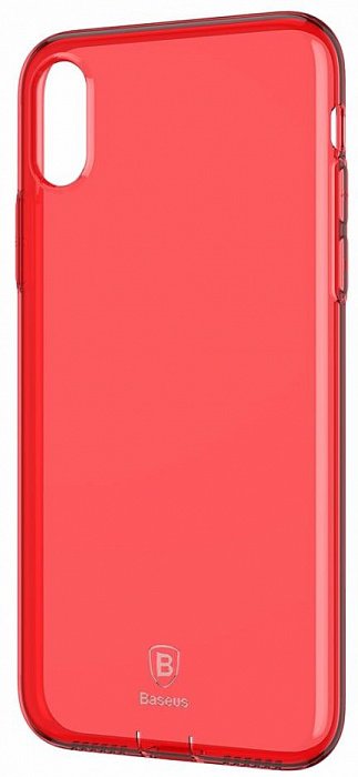 Чехол Baseus Simple Series CasePluggy Transparent Red для iPhone X/XS  Прозрачный чехол • Стильный внешний вид • Качественные материалы