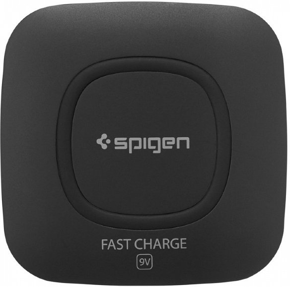 Беспроводная зарядка Spigen Essential F301W Qi Fast Charge Enabled Wireless Charger  Беспроводная Qi-зарядка • Подключение к адаптеру питания кабелем microUSB-USB • Высокая эффективность