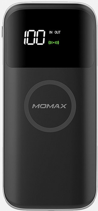 Внешний аккумулятор Momax Q.Power Air 2 10000mAh Black  Несколько уровней защиты • Большая емкость • Беспроводная зарядка • Зарядка четырех устройств одновременно • Информативный дисплей