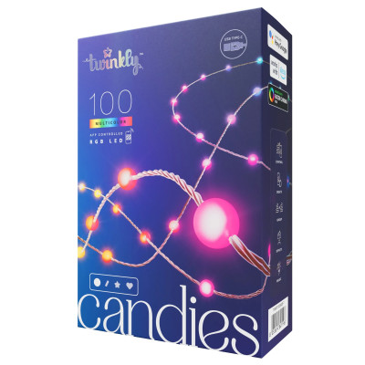 Смарт-гирлянда Twinkly Candies 100 LED / Шары / Прозрачный провод TWKP100RGB-T