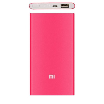 Ультра-тонкий внешний аккумулятор 5000 mAh Xiaomi Mi Power Bank Super Slim 5000 Rose Red
