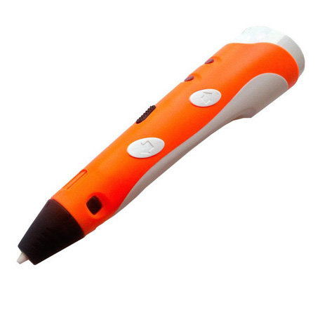 3D ручка SPIDER PEN START Orange + 40 метров пластика (трафареты в комплекте)  Классическая 3D-ручка от SPIDER PEN • Заправляется ABS-пластиком • Регулировка температуры и скорости подачи • Керамический наконечник • Набор трафаретов • 40 метров ABS-пластика в подарок • Вес 65 г