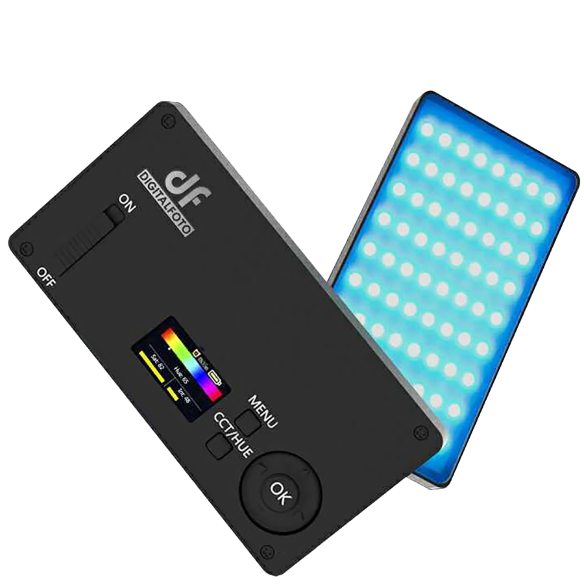 Осветитель DigitalFoto Chameleon Pocket RGB  • Множество цветовых эффектов • RGB • Цветовая температура: 3000 — 6500 К • Простое управление • Светодиоды: 40 теплых/ 40 холодных/ 72 RGB шт • Высокая функциональность