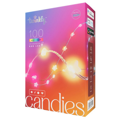 Смарт-гирлянда Twinkly Candies 100 LED / Звезды / Прозрачный провод TWKS100RGB-T