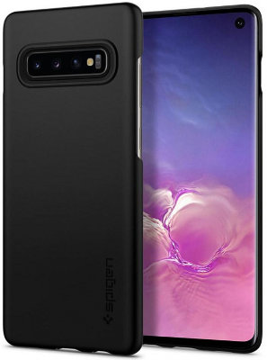 Чехол Spigen Thin Fit Black (605CS25791) для Samsung  Galaxy S10  Продуманная эргономика • Завышенные бортики для камеры • Высокая степень защиты • Стильный дизайн