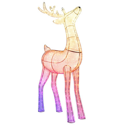 Светодиодное уличное украшение Twinkly 3D Reindeers олень с рогами 240 RGB+W LED 120см (TW3RS200SPP-TEU)